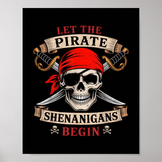 Poster Que Os Piratas Shenanigans Comecem O Halloween M (Frente)