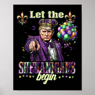 Poster Que Os Shenanigans Comecem Engraçados Trump Mardi