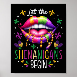 Poster Que Os Shenanigans Comecem Lábios Mardi Gras Nova 