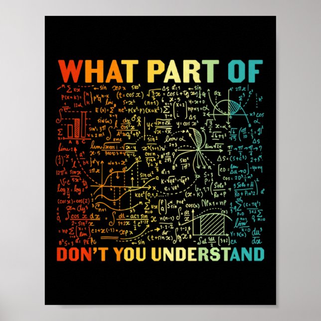 Poster Que Parte Da Matemática Você Não Entende Matemátic (Frente)