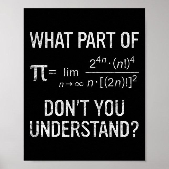 Poster Que parte de você não entende a equação matemática (Frente)