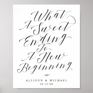 Poster Que Sinal De Casamento De Caligrafia De Fim
