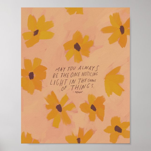 Poster "Que você seja sempre o que percebe a luz." (Frente)