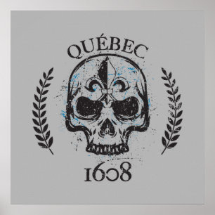 Póster Quebec 1608 estilo guindaste grunge métal 1608