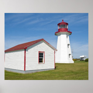 Póster Quebec, Canadá. Farol Cap D'Espoir.