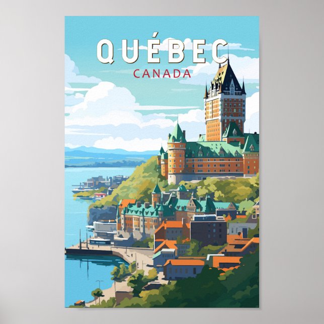 Poster Quebec Canada Viagem Art Vintage (Frente)