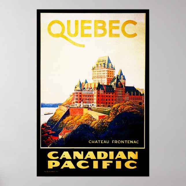 Poster QuEBEC Chateau Frontenac Resorta Feriados do Hotel (Frente)