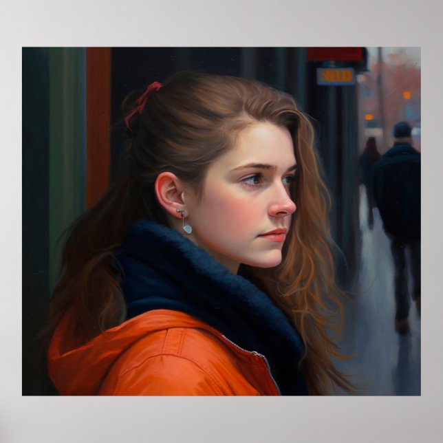 Poster Québécois pintura a óleo de pintura de uma mulher  (Frente)