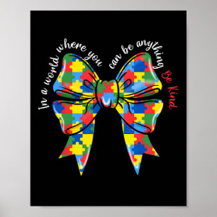 Poster Quebra-cabeça Autismo Arco De Fita De Fita Seja Bo