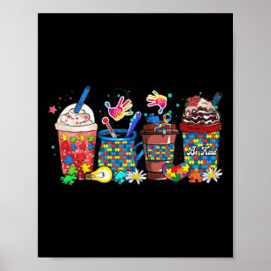 Poster Quebra-cabeça Autismo Dia da Consciência Café Café