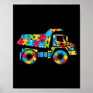 Poster Quebra-cabeça Autismo do Caminhão Sensibilização M
