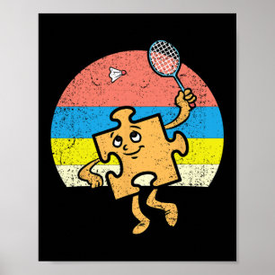 Poster Quebra-cabeça Badminton Player Autismo Sensibiliza