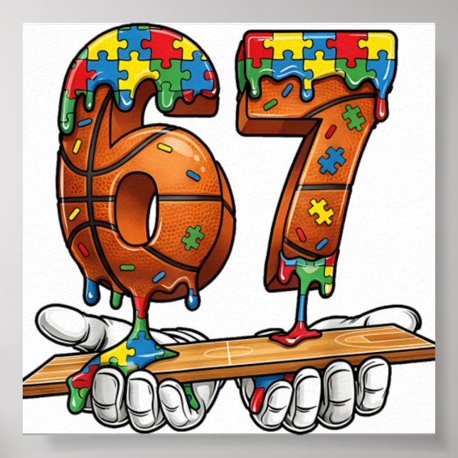 Poster Quebra-cabeça Beisebol 67 Gotejamento Seis Sete Me (Frente)