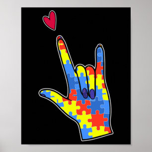 Poster Quebra-cabeça Colorido de Conscientização sobre Au