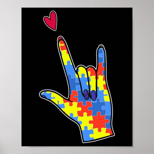 Poster Quebra-cabeça Colorido de Conscientização sobre Au (Frente)