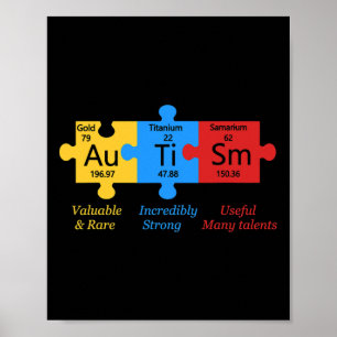 Poster Quebra-cabeça de Consciência Autismo Elementos de