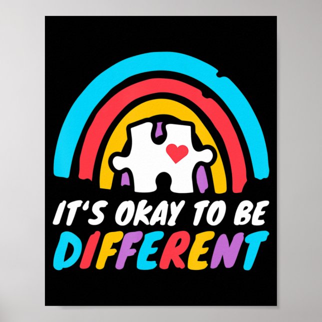 Poster Quebra-cabeça de Consciência Autismo Piece Rainbow (Frente)