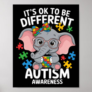 Poster Quebra-cabeça de Sensibilização Diferentes do Auti