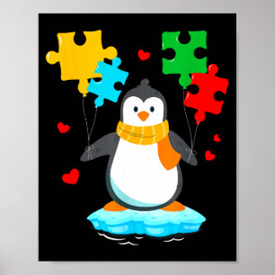 Poster Quebra-cabeça engraçado de pinguim mês de conscien