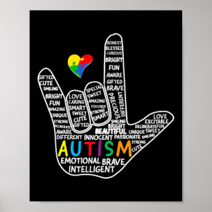 Poster Quebra-cabeça Heart ASL Love Sign Language hand Au