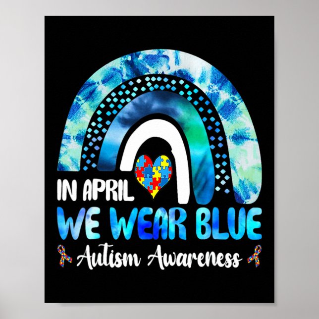 Poster Quebra-cabeça Rainbow Em Abril Vestimos Autismo Az (Frente)
