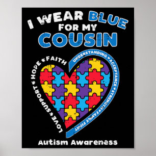 Poster Quebra-cabeça Vestir Azul Para Meu Primo Autismo S