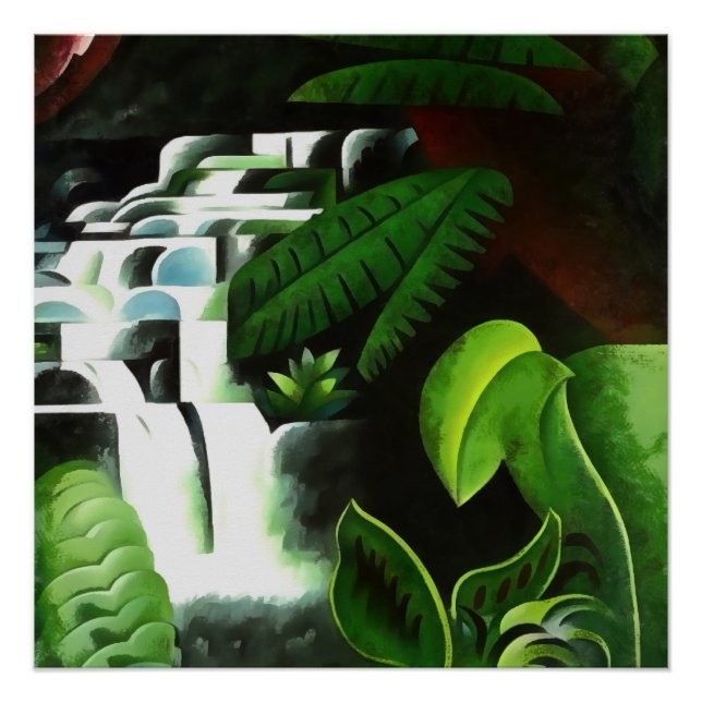Póster Quebra de Água da Floresta Espelhada no Estilo de  (Frente)
