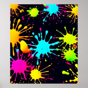 Poster Quebra de cor artística com pintura gota