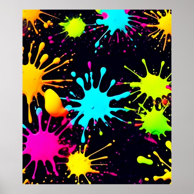 Poster Quebra de cor artística com pintura gota (Frente)