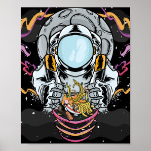 Poster Quebra de macarrão astronauta no espaço