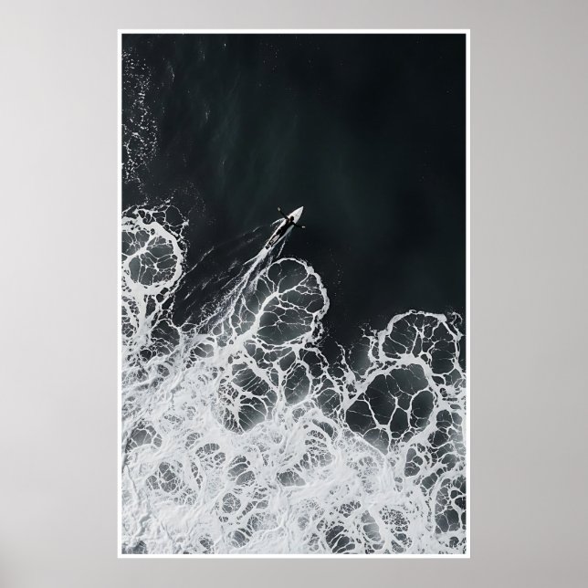 Poster Quebra de preto e branco - Serenidade do Surf Abst (Frente)