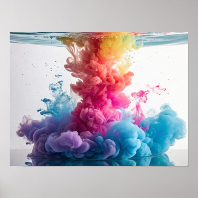 Poster Quebra de tinta vibrante na água (Frente)