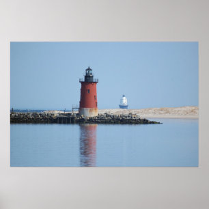 Poster Quebra-mar de Delaware & porto de faróis do