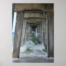 Poster Quebrando Ondas Abaixo de Nápoles Pier