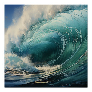 Póster Quebrando pintura de Surf
