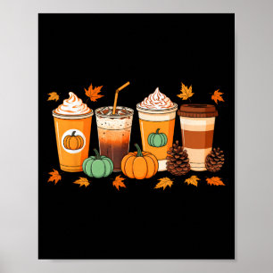 Poster Queda Ação de Graças Pumpkin Sce Café outono