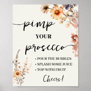 Poster Queda de flores silvestres Faça seu casamento Pros