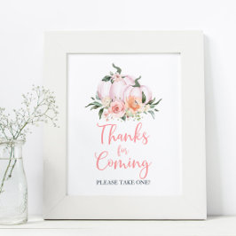 Poster Queda de Obrigados de abóbora florais para o futur