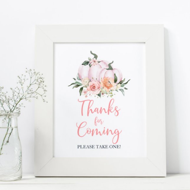 Poster Queda de Obrigados de abóbora florais para o futur (Criador carregado)