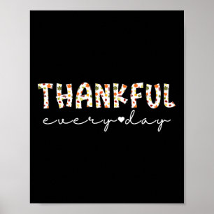 Poster Queda diária agradecida deixa o outono de Ação de 