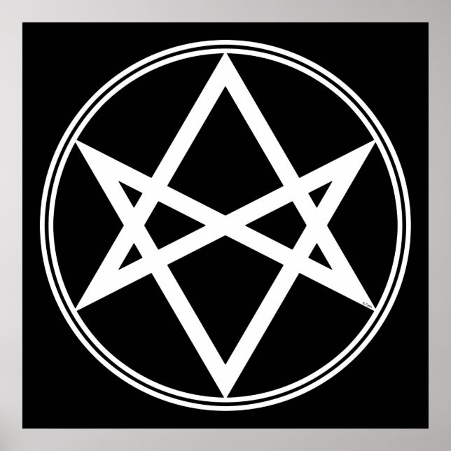Póster Queda do Unicursal Hexagrama Branco (Frente)