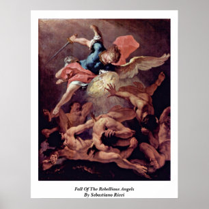 Póster Queda dos anjos rebeldes por Sebastiano Ricci