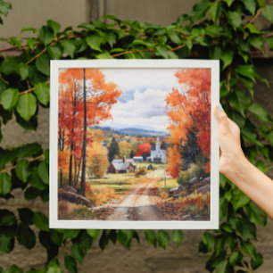 Poster Queda Em Pequena Cidade De Vermont Scenere Waterco