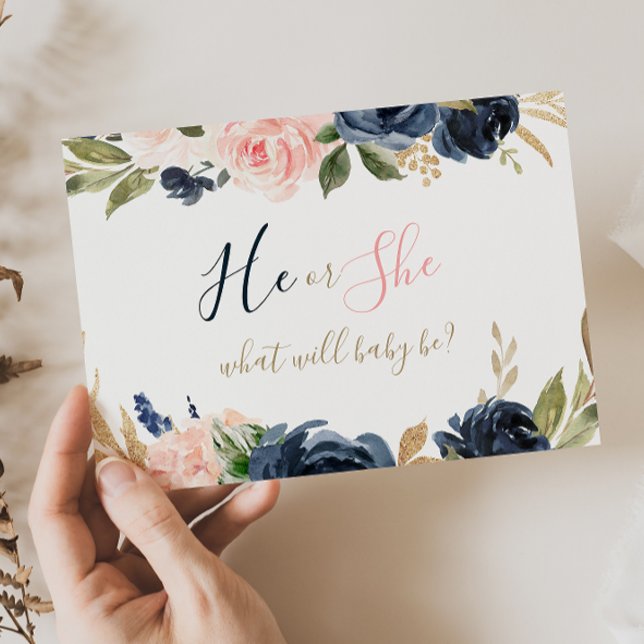 Poster Queda Exquisita Floral Gênero Do Bebê Revelar Post (Criador carregado)