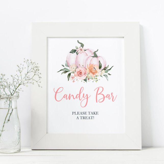 Poster Queda Floral Pequeno Chá de Abóbora Bar (Criador carregado)