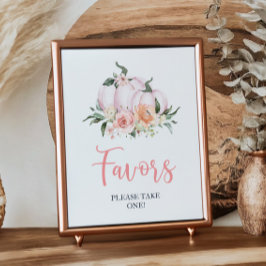 Poster Queda Floral Pequenos Favores do Chá de Abóbora