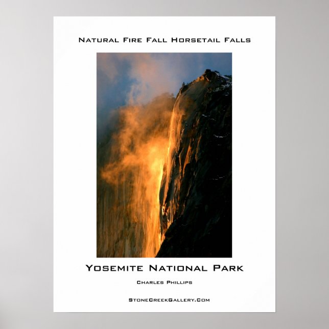 Póster Queda natural do fogo em Yosemite (Frente)