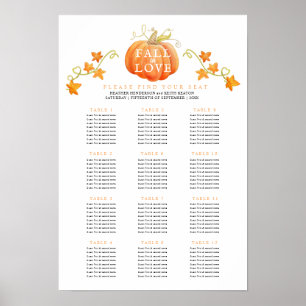 Poster Queda no amor, abóbora 12 mesas de casamento