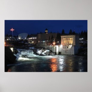 PÓSTER QUEDA SUPERIOR DO RIO SPOKANE