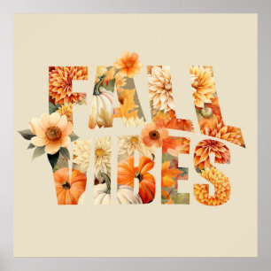 Poster Queda Vibes aquarela flores silvestres Folhas de o